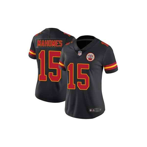 Women's Kansas City Chiefs #15 Patrick Mahomes Black Vapor Untouchable Stitched NFL Jersey(Run Small)