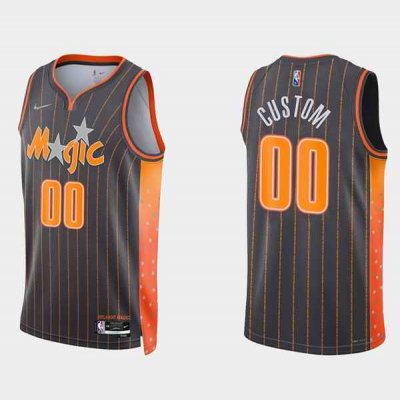 Men's Orlando Magic Active Player Custom 2021/22 City Edition Black 75th Anniversary Stitched Swingman Jersey