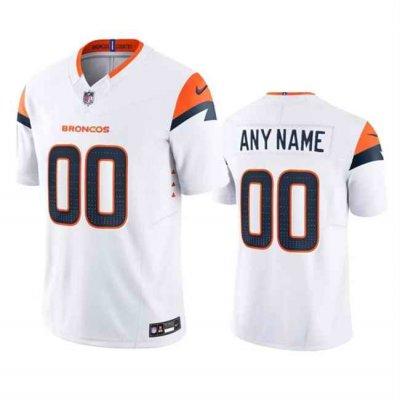 Men's Denver Broncos Customized White 2024 F.U.S.E. Vapor Limited Stitched  Jersey