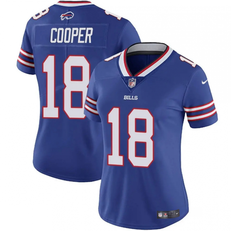 Women's Buffalo Bills #18 Amari Cooper Royal Vapor Stitched Football Jersey(Run Small)