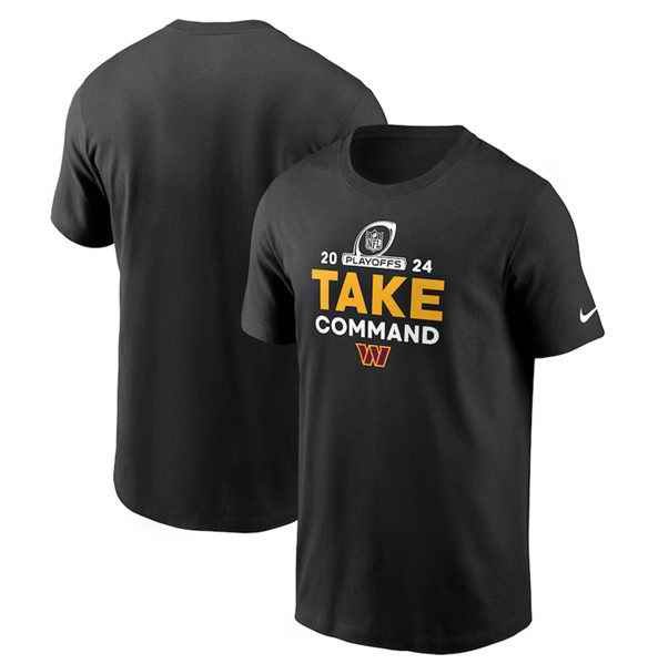 Men's Washington Commanders Black 2024 Playoffs T-Shirt