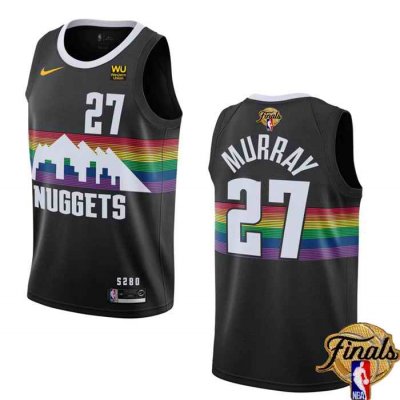 Men's Denver Nuggets #27 Jamal Murray Black 2023 Finals City Edition Stitched Basketball Jersey