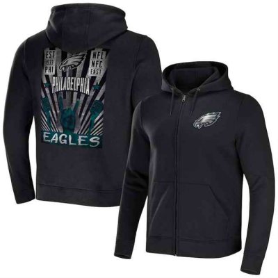 Men's Philadelphia Eagles Black x Darius Rucker Collection Rocker Full-Zip Hoodie