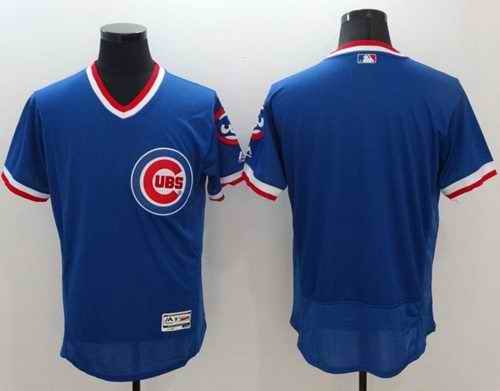 Cubs Blank Blue Flexbase Authentic Collection Cooperstown Stitched MLB Jersey