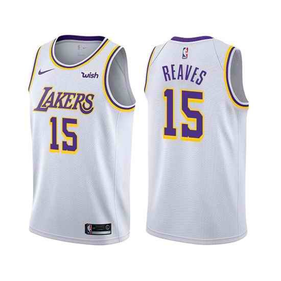 Men's Los Angeles Lakers #15 Austin Reaves White Stitched Jersey