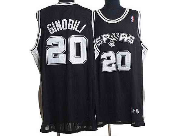 Spurs #20 Manu Ginobili Stitched Black NBA Jersey