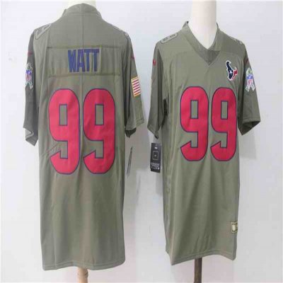 Men's Nike Houston Texans #99 J.J. Watt Olive Salute To Service Limited Stitched NFL Jersey