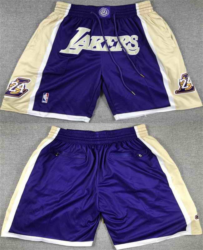 Men's Los Angeles Lakers Purple/Gold Shorts (Run Small)