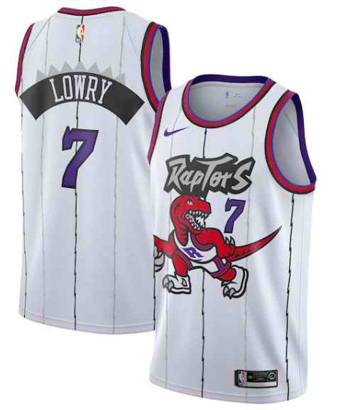 Men's Toronto Raptors #7 Kyle Lowry White Swingman Stitched NBA Jersey