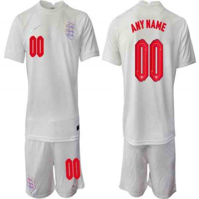 Men's England Custom White Home Soccer Jersey Suit