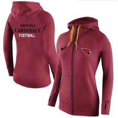 Women's Nike Arizona Cardinals Full-Zip Performance Hoodie Red