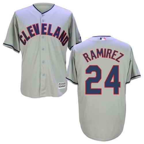 Indians #24 Manny Ramirez Grey New Cool Base Stitched MLB Jersey