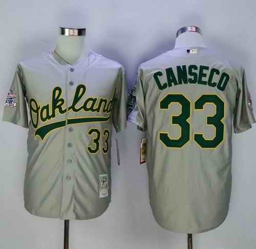 Mitchell And Ness Athletics #33 Jose Canseco Grey Throwback Stitched MLB Jersey