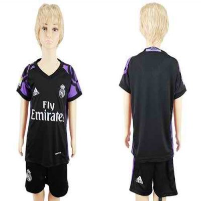 Real Madrid Blank Black Kid Soccer Club Jersey