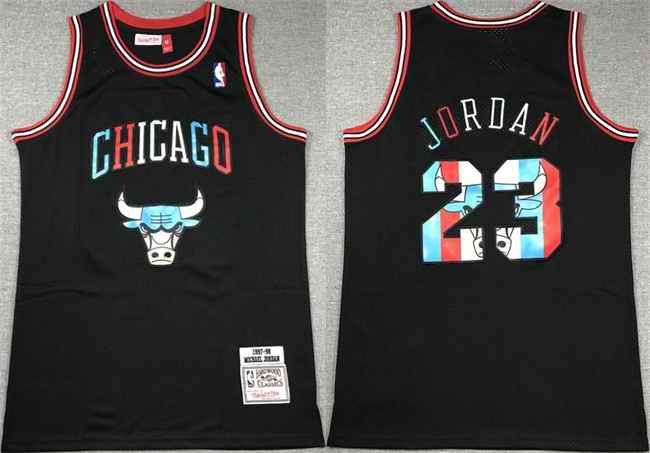 Men's Chicago Bulls #23 Michael Jordan Black 1997-98 Stitched Basketball Jersey