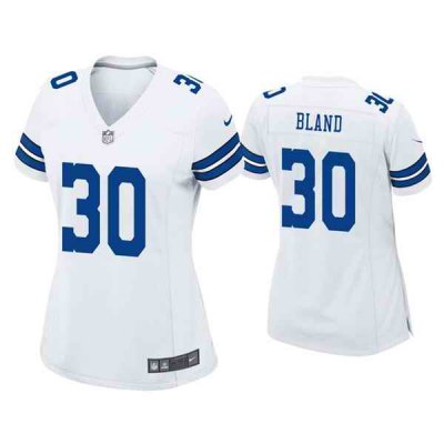 Women's Dallas Cowboys #30 DaRon Bland White Stitched Game Jersey(Run Small)