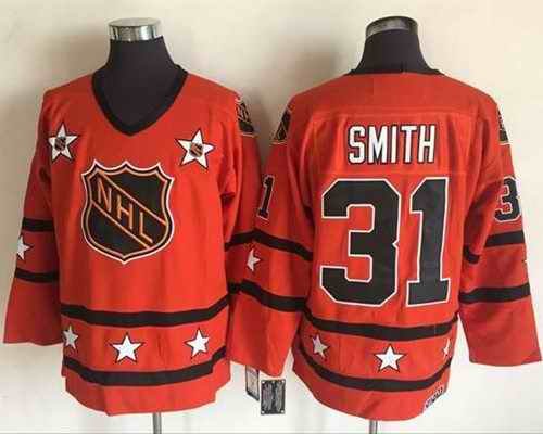 Islanders #31 Billy Smith Orange All Star CCM Throwback Stitched NHL Jersey