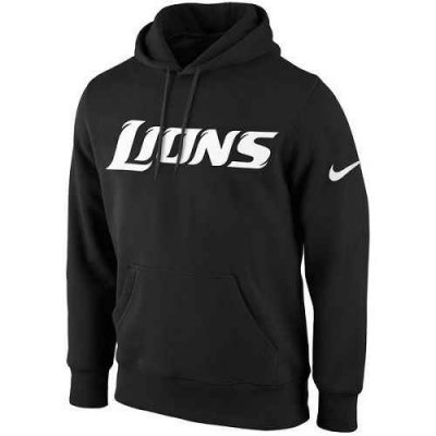 Men's Detroit Lions Nike Black KO Wordmark Performance Hoodie