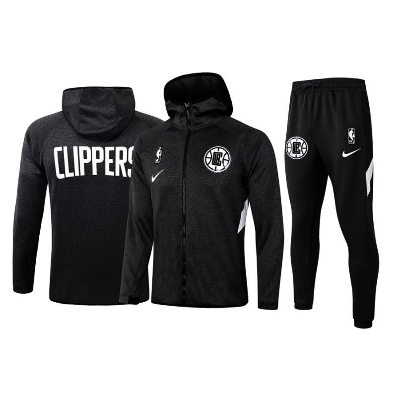 Men's Los Angeles Clippers Black Warmup Hoodiesuit