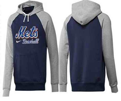 New York Mets Pullover Hoodie Dark Blue & Grey