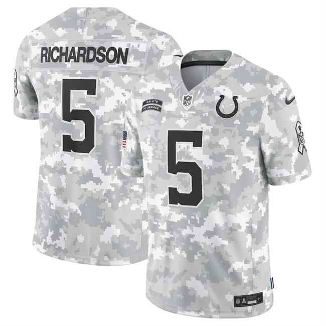 Men's Indianapolis Colts #5 Anthony Richardson 2024 F.U.S.E Arctic Camo Salute to Service Limited Stitched Football Jersey