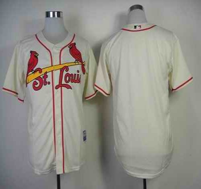 Cardinals Blank Cream Cool Base Stitched MLB Jersey