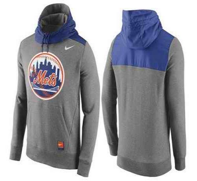 Men's New York Mets Nike Gray Cooperstown Collection Hybrid Pullover Hoodie