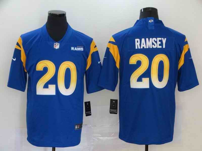 Men's Los Angeles Rams #20 Jalen Ramsey 2020 Royal Vapor Untouchable Limited Stitched Jersey