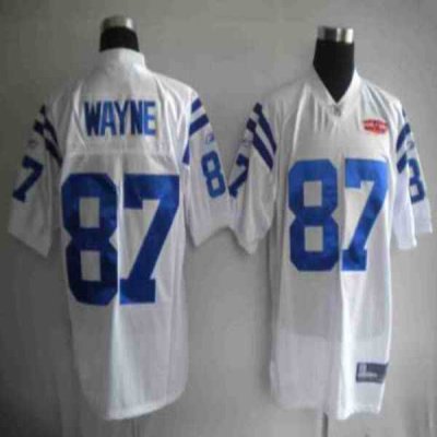 Colts #87 Reggie Wayne White With Super Bowl Patch Stitched Youth NFL Jersey