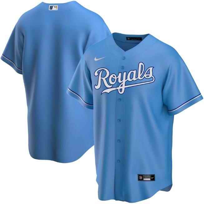 Men's Kansas City Royals Blank Blue Cool Base Stitched Jersey