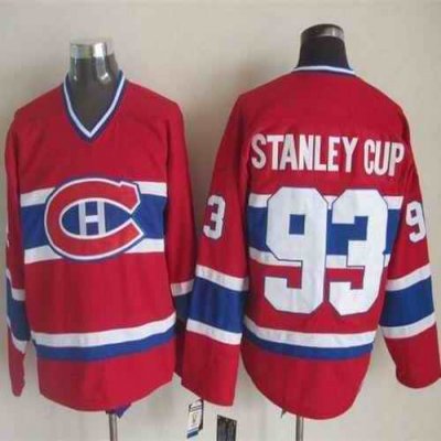 Canadiens #93 Stanley Cup Red CCM Throwback Stitched NHL Jersey