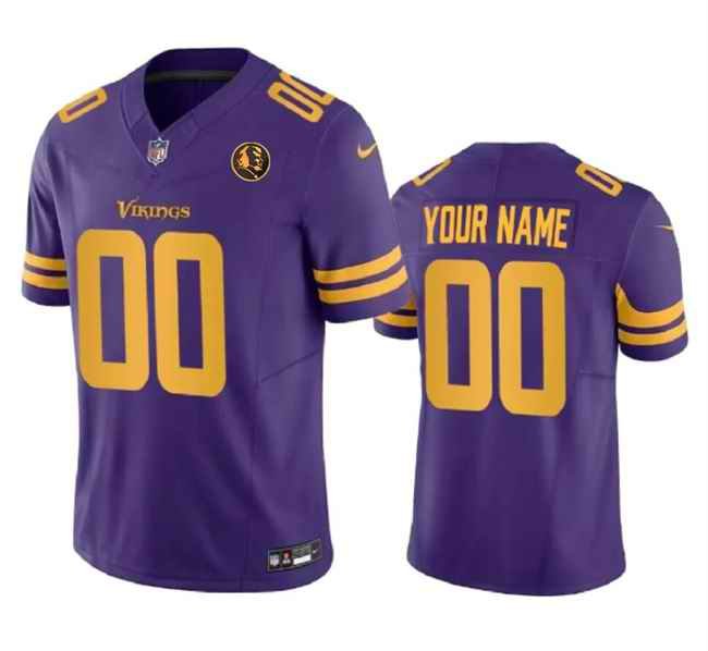 Men's Minnesota Vikings Active Player Custom Purple 2023 F.U.S.E. With John Madden Patch Color Rush Limited Stitched Football Jersey