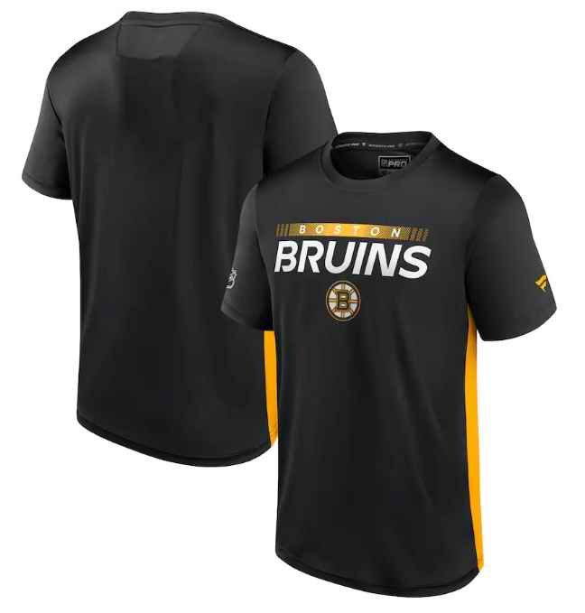 Men's Boston Bruins Black Gold Rink Tech T-Shirt