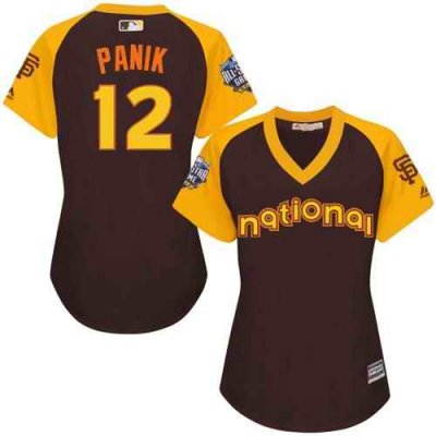 Giants #12 Joe Panik Brown 2016 All-Star National League Women's Stitched MLB Jersey