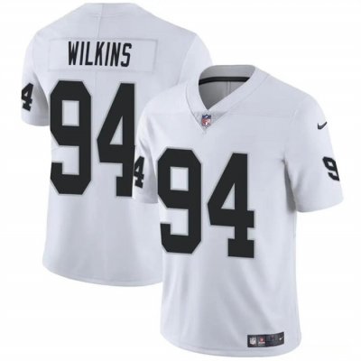 Youth Las Vegas Raiders #94 Christian Wilkins White Stitched Football Jersey