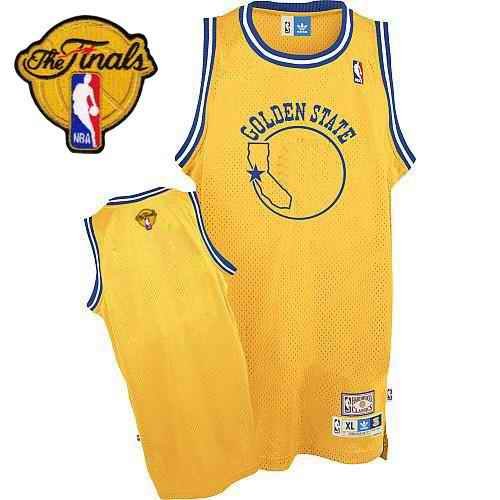 Warriors Blank Gold Throwback The Finals Patch Stitched NBA Jersey