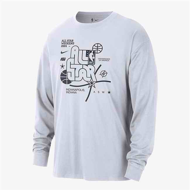 Men's 2024 All-Star Weekend White Long Sleeve T-Shirt