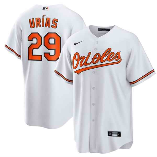 Men's Baltimore Orioles #29 Ram'n Ur'as White Cool Base Stitched Jersey