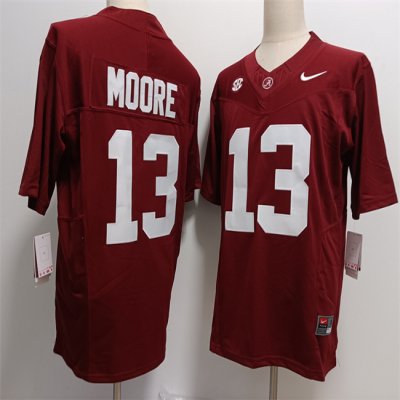 Men's Alabama Crimson Tide #13 Malachi Moore Red F.U.S.E  Stitched Football Jersey