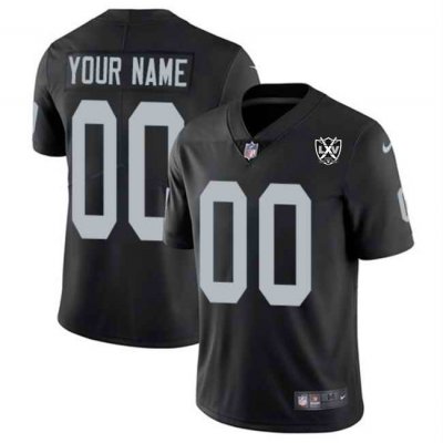 Men's Las Vegas Raiders Active Player Custom Black 2024 65th Anniversary Patch Vapor Stitched Football Jersey