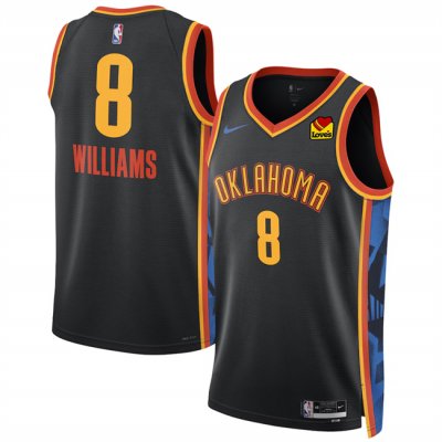 Men's Oklahoma City Thunder #8 Jalen Williams Black 2024/25 City Edition Stitched Basketball Jersey