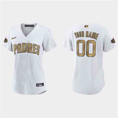 Women's San Diego Padres Active Player Custom 2022 All-Star White Stitched Baseball Jersey(Run Small)