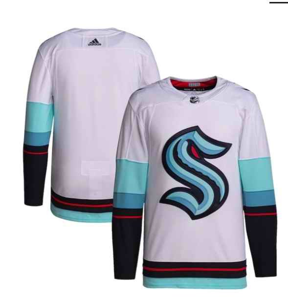 Men's Seattle Kraken Blank White Stitched Jersey