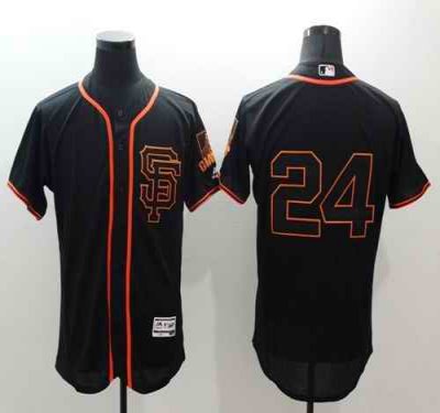 Giants #24 Willie Mays Black Flexbase Authentic Collection Alternate Stitched MLB Jersey