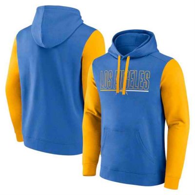 Men's Los Angeles Chargers Blue/Gold Outline Pullover Hoodie