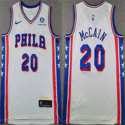 Men's Philadelphia 76ers #20 Jared McCain White Association  Edition Stitched Jersey