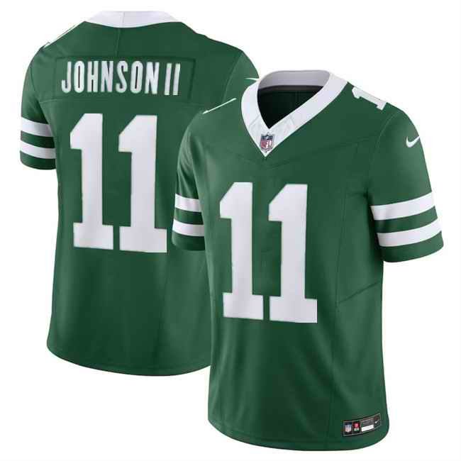 Men's New York Jets #11 Jermaine Johnson II Green 2023 F.U.S.E Throwback Limited Stitched Jersey