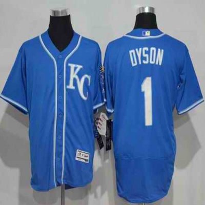 Royals #1 Jarrod Dyson Royal Blue Flexbase Authentic Collection Stitched MLB Jersey