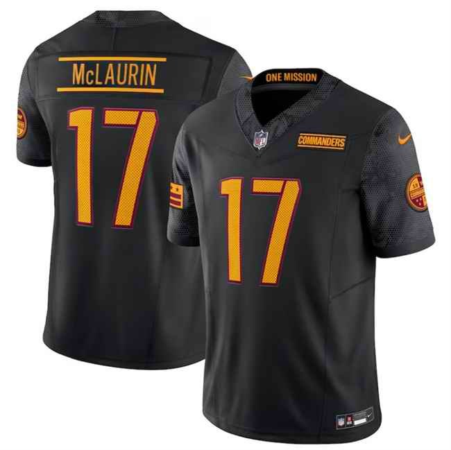 Men's Washington Commanders #17 Terry McLaurin Black 2024 F.U.S.E Vapor Limited Stitched Football Jersey