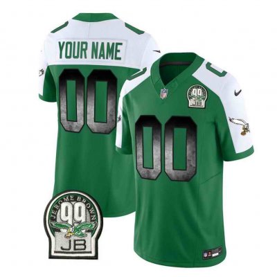 Men's Philadelphia Eagles Active Player Custom Green/White 2023 F.U.S.E. Throwback Vapor Untouchable Limited Stitched Football Jersey